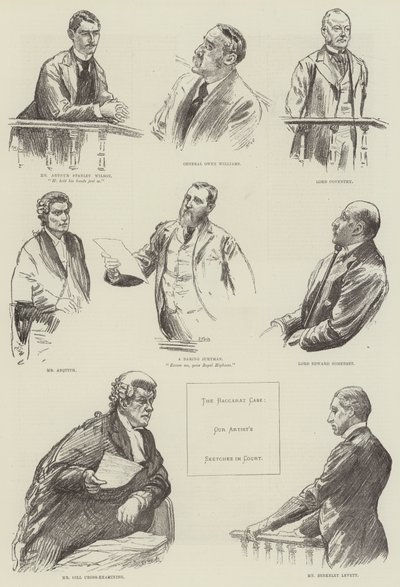 De Baccarat-zaak, schetsen in de rechtbank door William Douglas Almond